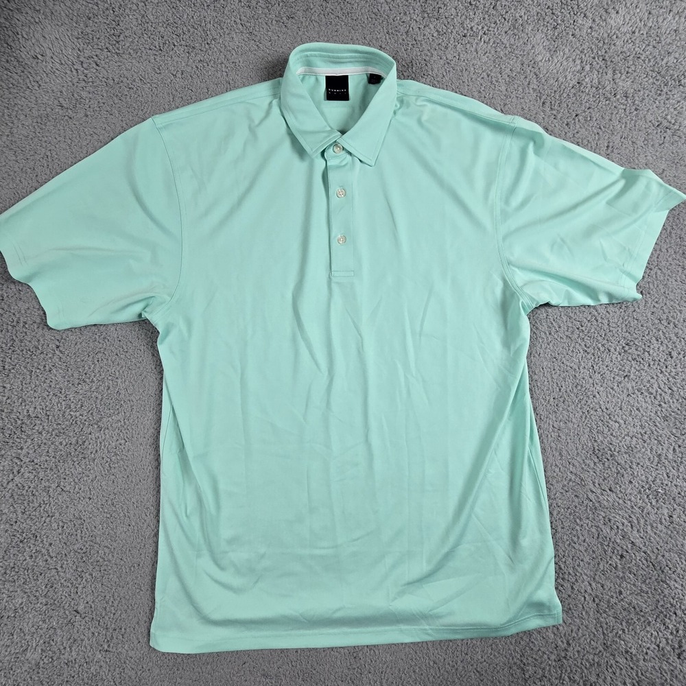 Dunning Golf Polo Shirt Mens Large Green Performance Stretch‎ Wicking - Picture 2 of 11